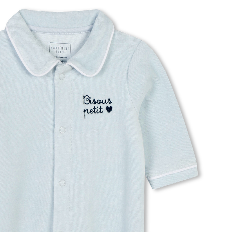 Pyjama velours brod&eacute; col polo CARREMENT BEAU 
                        GARCON