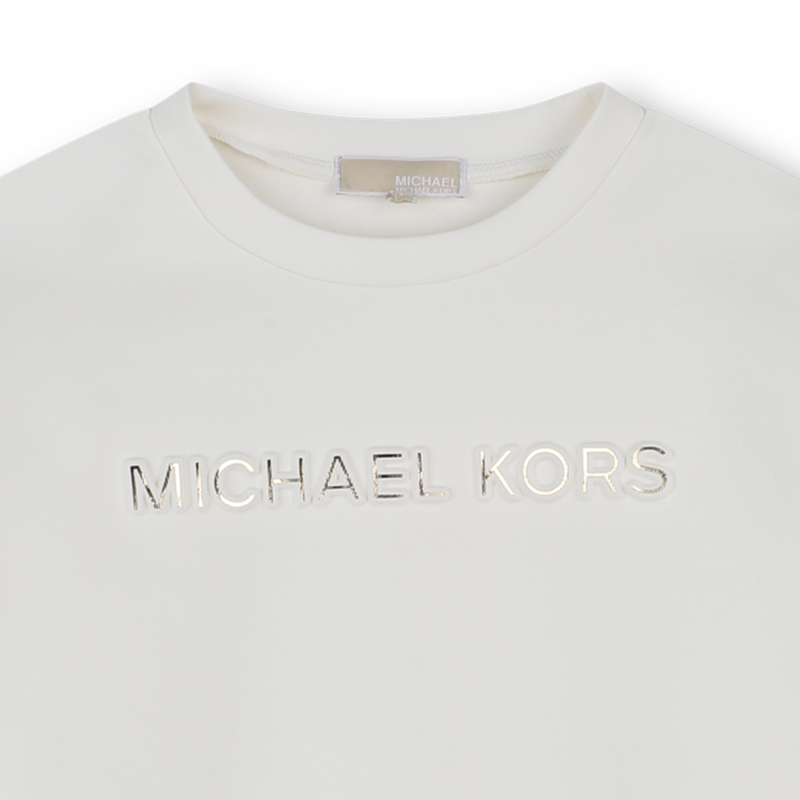 Bi-materiaal jurk met lange mouwen MICHAEL KORS 
                        GIRL