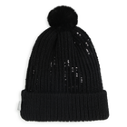 Bonnet tricot&eacute; &agrave; pompon KARL LAGERFELD KIDS 
                    FILLE