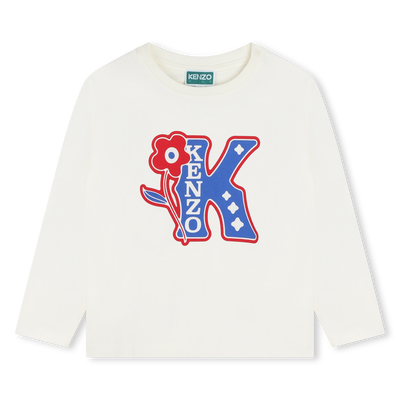 T-shirt coton manches longues KENZO KIDS FILLE
