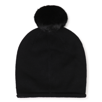 Bonnet &agrave; pompom KARL LAGERFELD KIDS FILLE