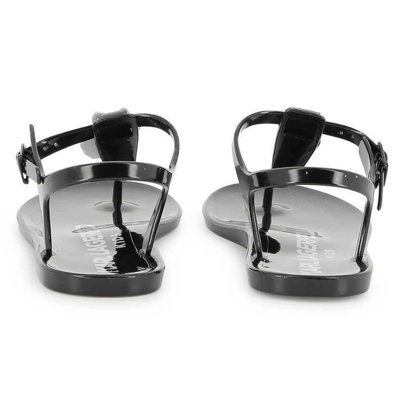 Sandales &agrave; boucles avec badge KARL LAGERFELD KIDS 
                        FILLE