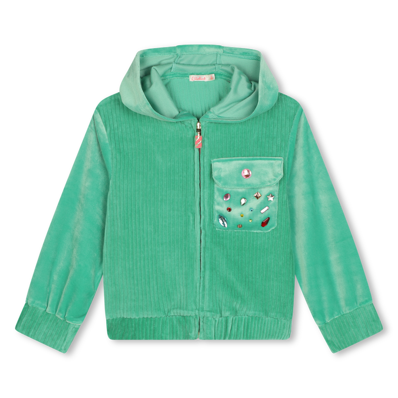 Vest van velours met capuchon BILLIEBLUSH 
                        GIRL