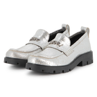 Mocassins en cuir de vachette m&eacute;tallis&eacute; DKNY 
                    FILLE