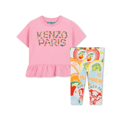 Katoenen T-shirt en legging KENZO KIDS GIRL
