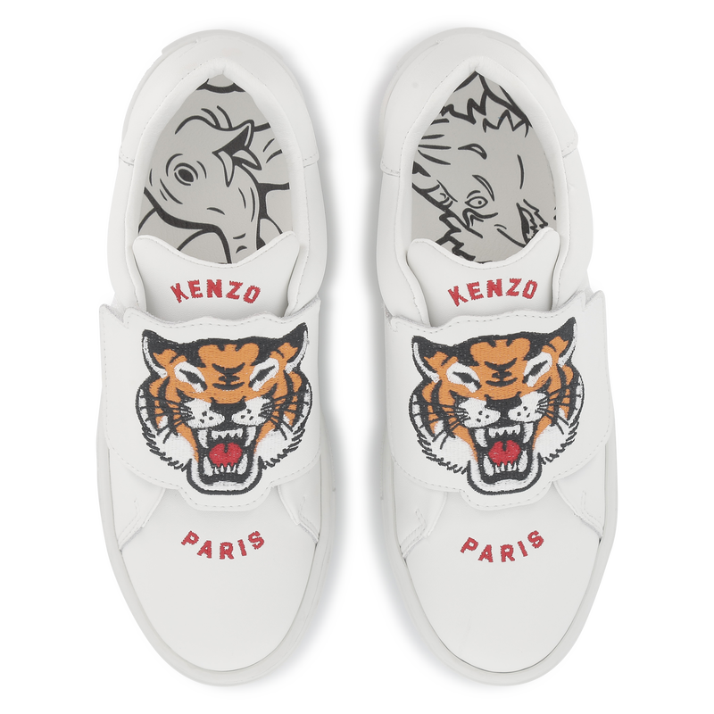 Leren sneakers met klittenband KENZO KIDS 
                        UNISEX