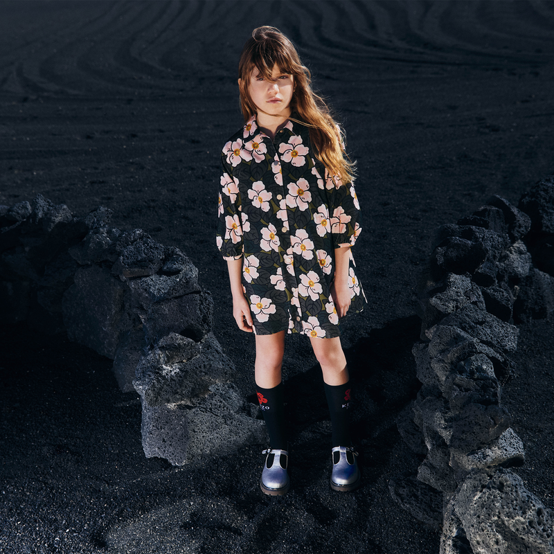 Robe &agrave; manches longues bouffantes KENZO KIDS 
                        FILLE