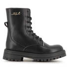 Botte &agrave; lacets mi-mollet en cuir de vachette KARL LAGERFELD KIDS 
                    FILLE