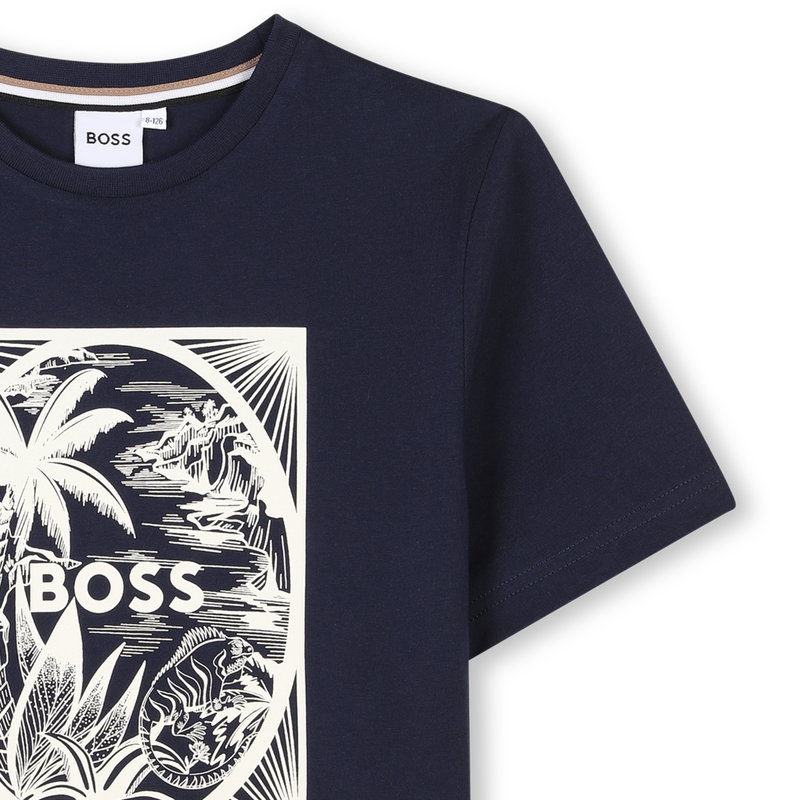 Katoenen T-shirt korte mouwen BOSS 
                        BOY