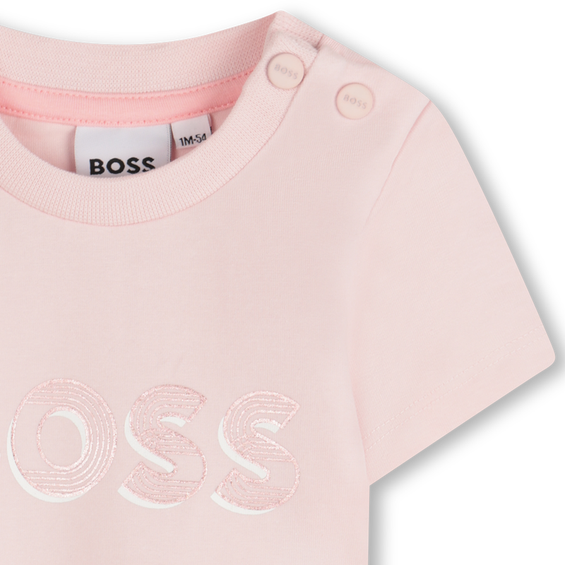 T-shirt met glanzende print BOSS 
                        GIRL