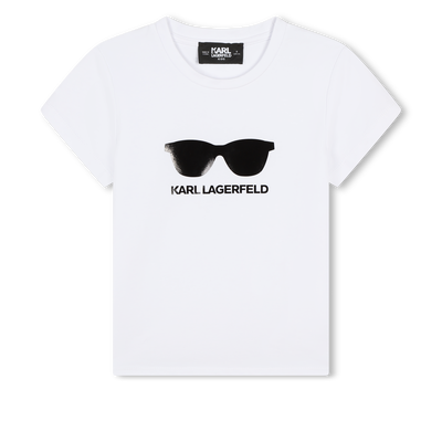 T-shirt avec imprim&eacute; lunettes KARL LAGERFELD KIDS FILLE