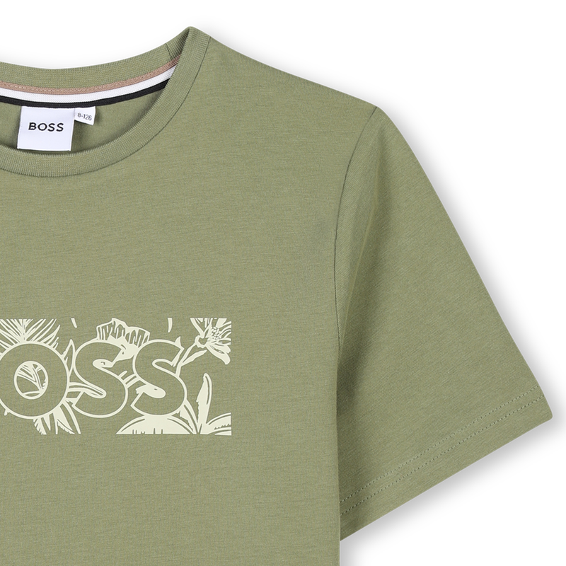 Katoenen T-shirt korte mouwen BOSS 
                        BOY