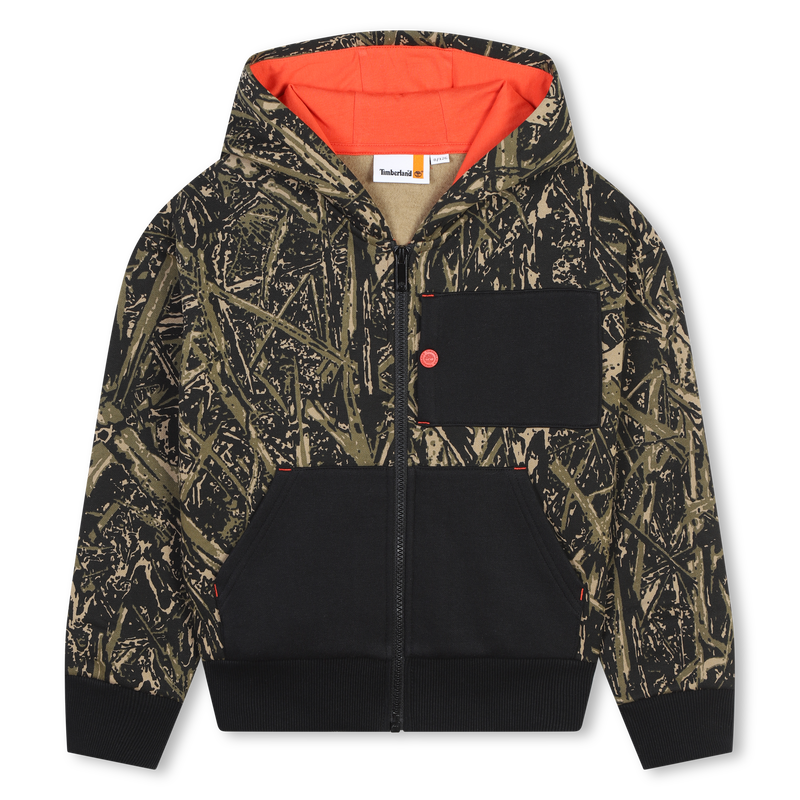 Cardigan molletonn&eacute; &agrave; capuche TIMBERLAND 
                        GARCON