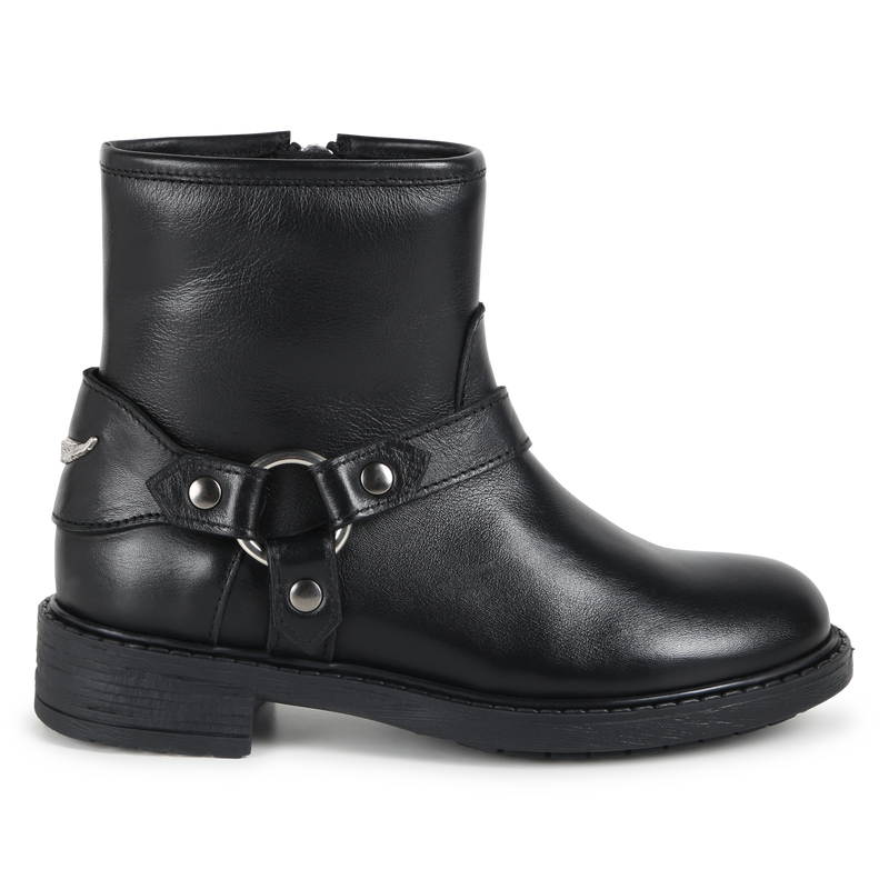 Leren enkellaarsjes met rits ZADIG & VOLTAIRE 
                        GIRL