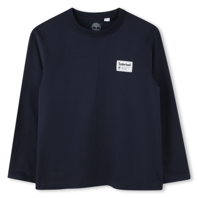 T-shirt uni avec &eacute;tiquette TIMBERLAND GARCON
