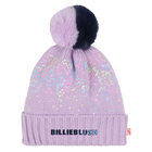Muts met pompon en lovertjes, PAARS, hi-res