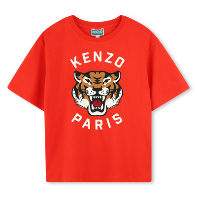 T-shirt en coton avec imprim&eacute; KENZO KIDS GARCON
