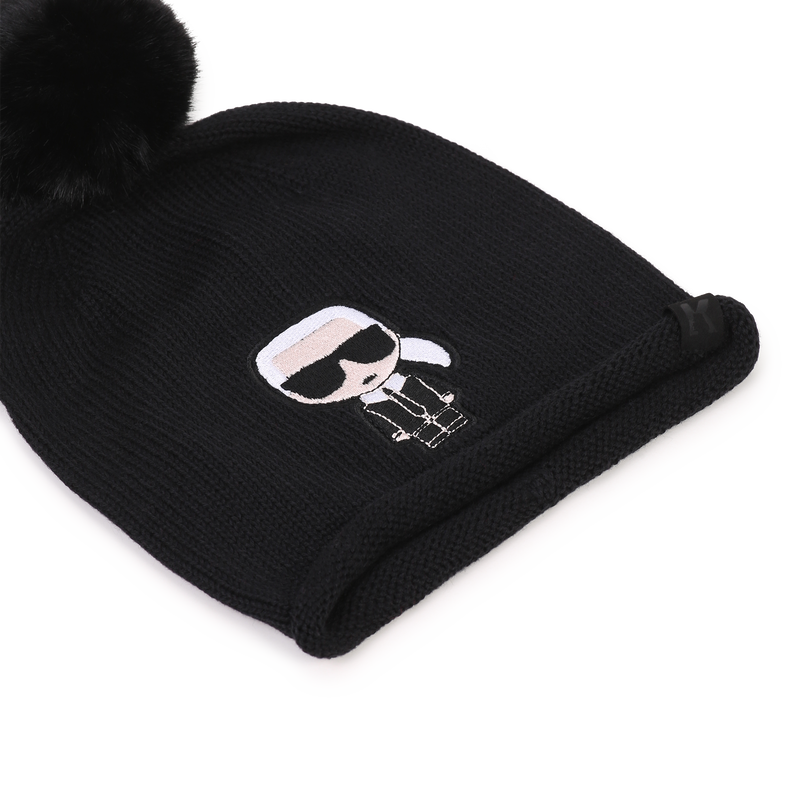 Bonnet &agrave; pompom KARL LAGERFELD KIDS 
                        FILLE