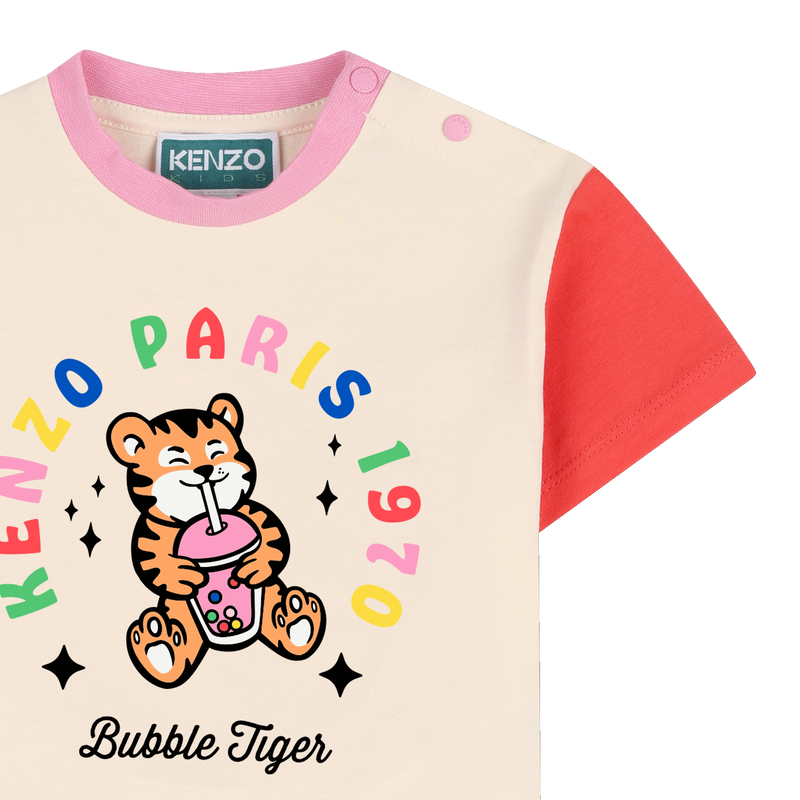 T-SHIRT MET GLANZENDE PRINT KENZO KIDS 
                        GIRL