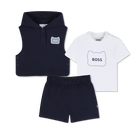 Ensemble Tee-shirt + sweat+ short, BLEU CARGO, hi-res