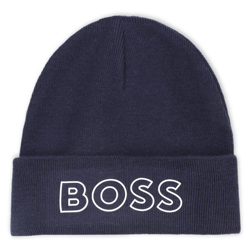 Gebreide muts met logo BOSS 
                        BOY