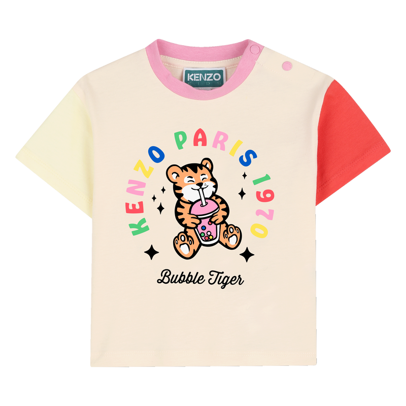 T-SHIRT MET GLANZENDE PRINT KENZO KIDS 
                        GIRL