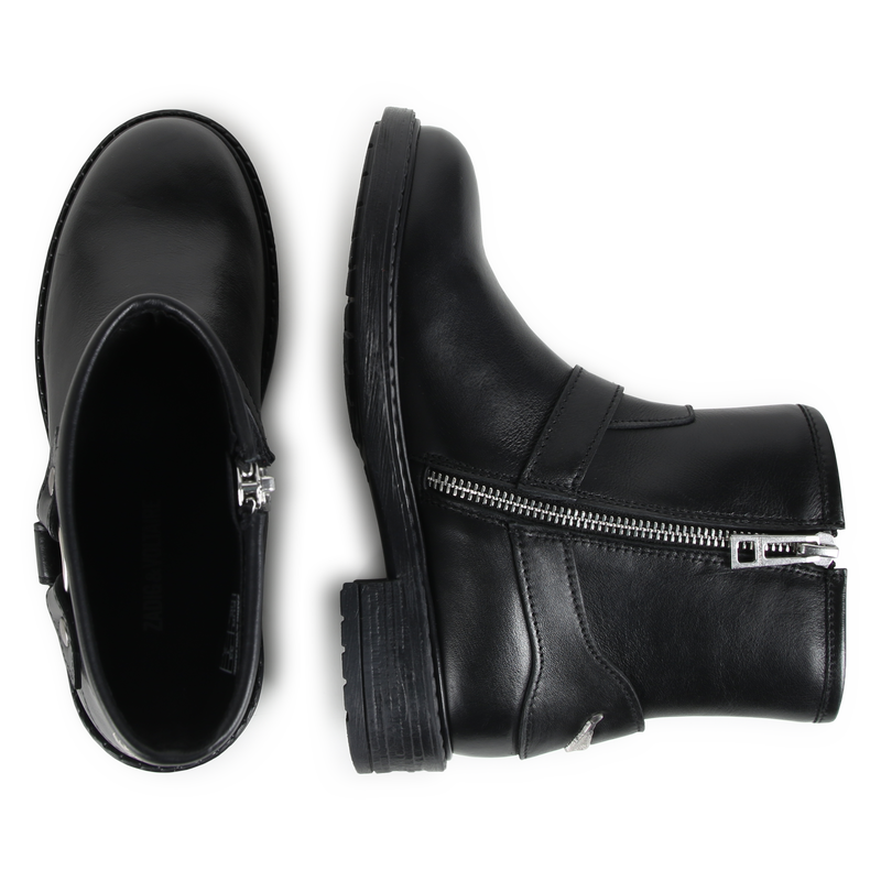 Leren enkellaarsjes met rits ZADIG & VOLTAIRE 
                        GIRL