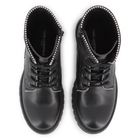 Botte &agrave; lacets mi-mollet en cuir de vachette KARL LAGERFELD KIDS 
                    FILLE