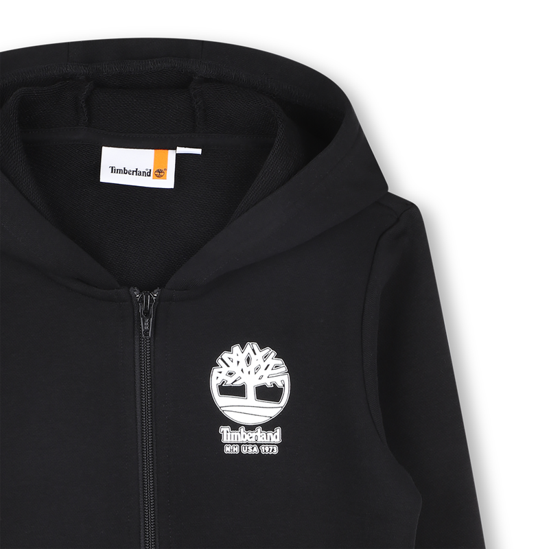 Cardigan &agrave; capuche en molleton TIMBERLAND 
                        GARCON