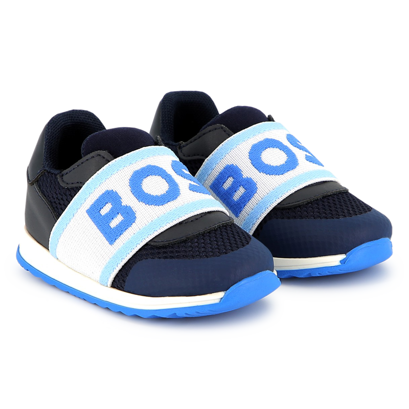 Sneakers met leer en visnet BOSS 
                        BOY