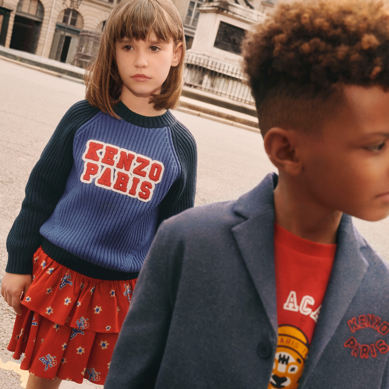 Rok met print en ruches KENZO KIDS 
                        GIRL