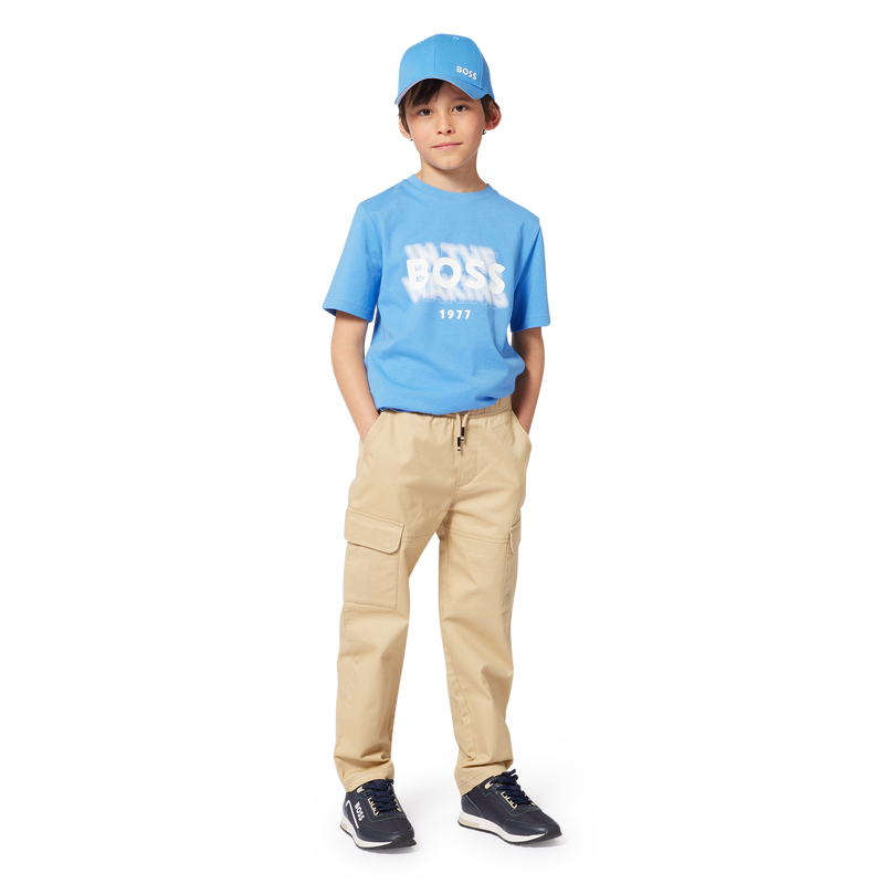 Katoenen T-shirt korte mouwen BOSS 
                        BOY