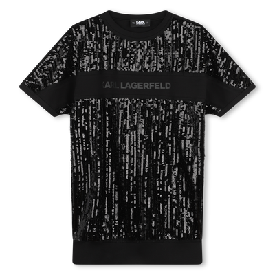 Rechte jurk met lovertjes KARL LAGERFELD KIDS GIRL