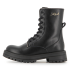 Botte &agrave; lacets mi-mollet en cuir de vachette KARL LAGERFELD KIDS 
                    FILLE
