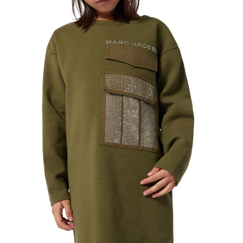 Katoenen jurk met lange mouwen MARC JACOBS 
                        GIRL