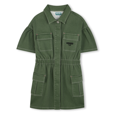 Robe saharienne en coton KENZO KIDS FILLE