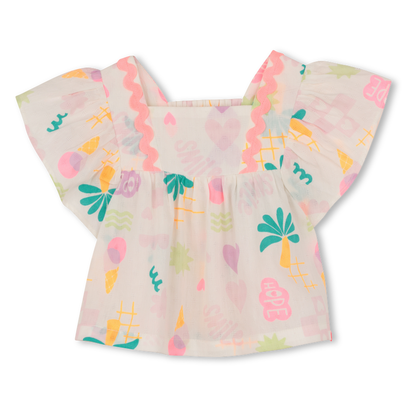 BLOUSE MET RUCHES EN KORTE MOUWEN BILLIEBLUSH 
                        GIRL