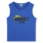 D&eacute;bardeur sigl&eacute; en coton KENZO KIDS 
                    GARCON