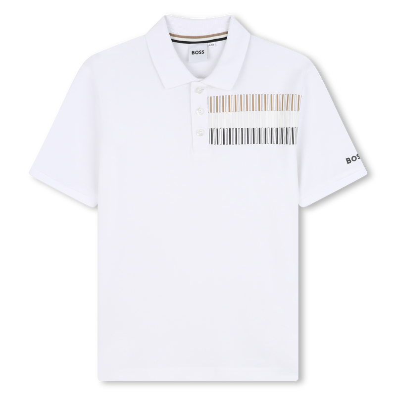 Polo droit &agrave; bande ray&eacute;e BOSS 
                        GARCON