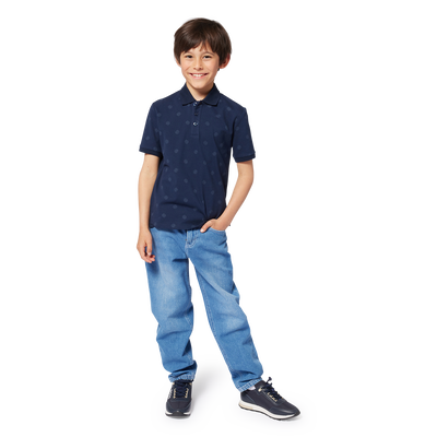 Polo met rechte snit en print BOSS BOY