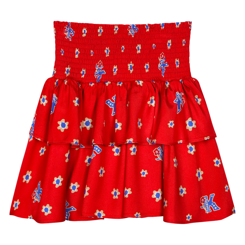 Rok met print en ruches KENZO KIDS 
                        GIRL