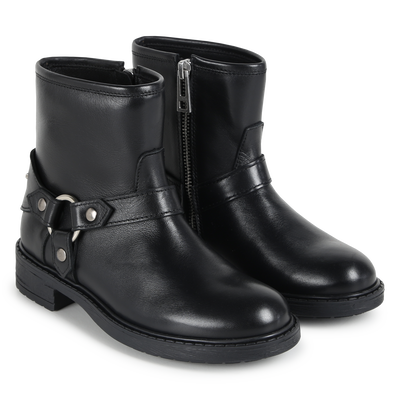 Bottines zipp&eacute;es en cuir ZADIG & VOLTAIRE FILLE