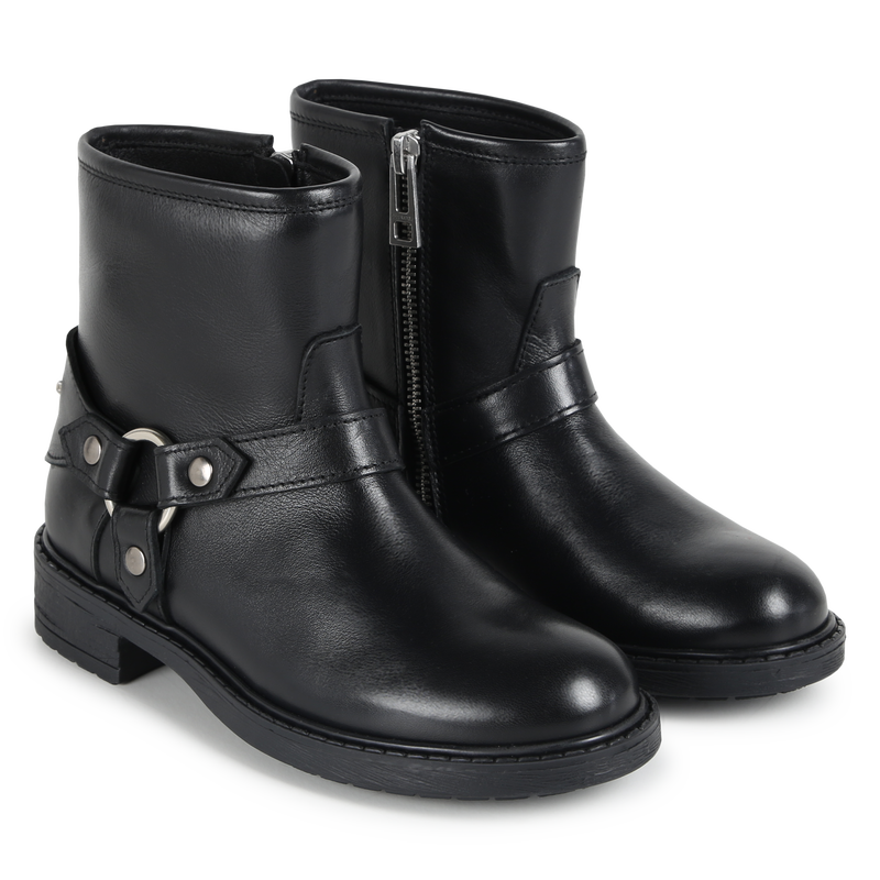 Bottines zipp&eacute;es en cuir ZADIG & VOLTAIRE 
                        FILLE