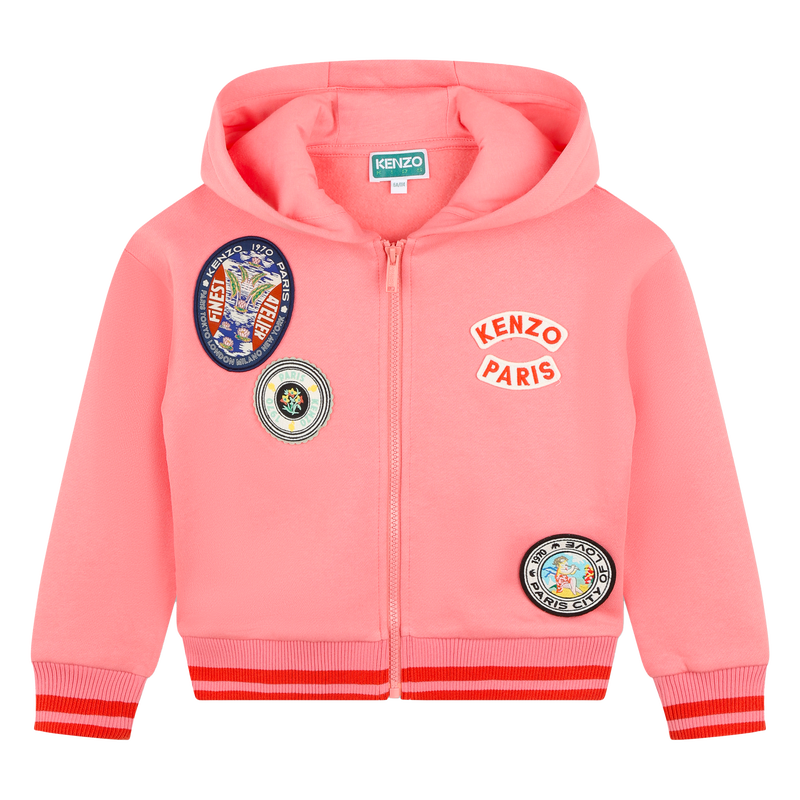 Sweat-shirt zipp&eacute; en molleton KENZO KIDS 
                        FILLE