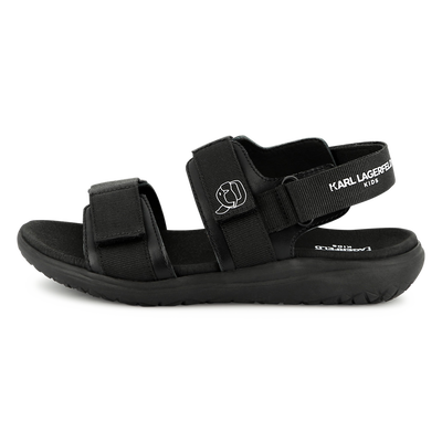Leren sandalen met klittenband KARL LAGERFELD KIDS BOY