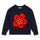 Gebreide trui met bloem + logo KENZO KIDS 
                    GIRL