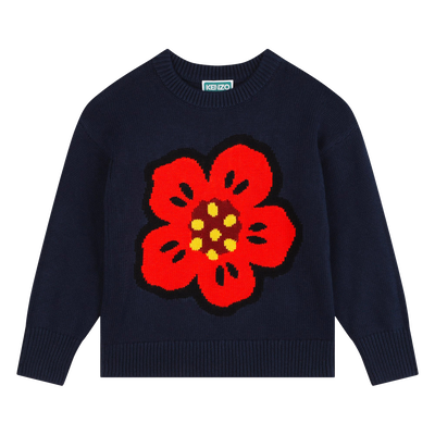 Pull en tricot fleur et sigle KENZO KIDS FILLE