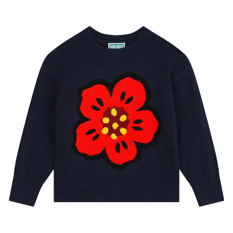Pull en tricot fleur et sigle KENZO KIDS 
                        FILLE