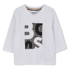 T-shirt met lange mouwen, WIT  ZWART, hi-res