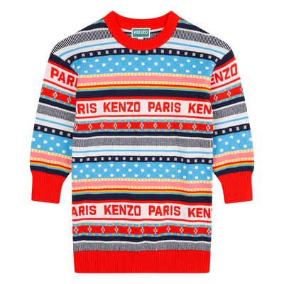 Gebreide jurk met motieven KENZO KIDS GIRL